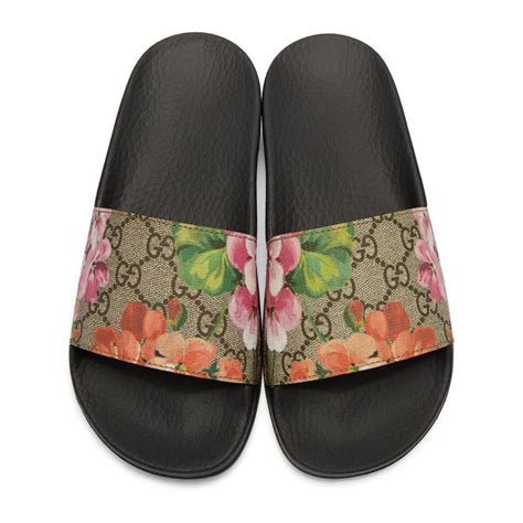 flower slides gucci|Gucci flower slides sale.